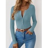 image:imageANRABESS Ribbed Henley Long Sleeve Shirts for Women  Soft Stretch Tops Button Down Slim Basic Layering Tees Casual Daily Wear Going Out Shirts Fall Spring Transition ClothesLight Blue