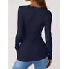 image:imageANRABESS Ribbed Henley Long Sleeve Shirts for Women  Soft Stretch Tops Button Down Slim Basic Layering Tees Casual Daily Wear Going Out Shirts Fall Spring Transition ClothesNavy Blue