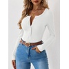 image:imageANRABESS Ribbed Henley Long Sleeve Shirts for Women  Soft Stretch Tops Button Down Slim Basic Layering Tees Casual Daily Wear Going Out Shirts Fall Spring Transition ClothesWhite