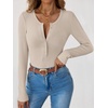 image:imageANRABESS Ribbed Henley Long Sleeve Shirts for Women  Soft Stretch Tops Button Down Slim Basic Layering Tees Casual Daily Wear Going Out Shirts Fall Spring Transition ClothesBeige