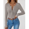 image:imageANRABESS Ribbed Henley Long Sleeve Shirts for Women  Soft Stretch Tops Button Down Slim Basic Layering Tees Casual Daily Wear Going Out Shirts Fall Spring Transition ClothesGrey Khaki