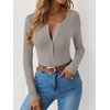 image:imageANRABESS Ribbed Henley Long Sleeve Shirts for Women  Soft Stretch Tops Button Down Slim Basic Layering Tees Casual Daily Wear Going Out Shirts Fall Spring Transition ClothesGrey Khaki