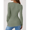 image:imageANRABESS Ribbed Henley Long Sleeve Shirts for Women  Soft Stretch Tops Button Down Slim Basic Layering Tees Casual Daily Wear Going Out Shirts Fall Spring Transition ClothesSage Green