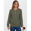 image:imageANRABESS Ribbed Long Sleeve Henley Shirts for Women  Soft lightweight Sweaters Loose Fit Office Work Casual Daily Wear Tunic 2026 Fall Winter Transition OutfitsDeep Green