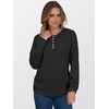 image:imageANRABESS Ribbed Long Sleeve Henley Shirts for Women  Soft lightweight Sweaters Loose Fit Office Work Casual Daily Wear Tunic 2026 Fall Winter Transition OutfitsBlack