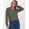 image:imageANRABESS Ribbed Long Sleeve Henley Shirts for Women  Soft lightweight Sweaters Loose Fit Office Work Casual Daily Wear Tunic 2026 Fall Winter Transition OutfitsDeep Green