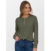 image:imageANRABESS Ribbed Long Sleeve Henley Shirts for Women  Soft lightweight Sweaters Loose Fit Office Work Casual Daily Wear Tunic 2026 Fall Winter Transition OutfitsDeep Green