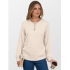 image:imageANRABESS Ribbed Long Sleeve Henley Shirts for Women  Soft lightweight Sweaters Loose Fit Office Work Casual Daily Wear Tunic 2026 Fall Winter Transition OutfitsBeige