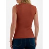 image:imageANRABESS Ribbed Tank Tops for Women Ruffle Style  Crew Neck Sleeveless Sweater Vest Business Casual Cute Shirts Comfort Breathable SkinFriendly OutfitsRust
