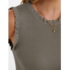 image:imageANRABESS Ribbed Tank Tops for Women Ruffle Style  Crew Neck Sleeveless Sweater Vest Business Casual Cute Shirts Comfort Breathable SkinFriendly OutfitsCamel