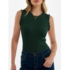 image:imageANRABESS Ribbed Tank Tops for Women Ruffle Style  Crew Neck Sleeveless Sweater Vest Business Casual Cute Shirts Comfort Breathable SkinFriendly OutfitsDeep Green