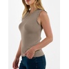 image:imageANRABESS Ribbed Tank Tops for Women Ruffle Style  Crew Neck Sleeveless Sweater Vest Business Casual Cute Shirts Comfort Breathable SkinFriendly OutfitsTan