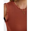 image:imageANRABESS Ribbed Tank Tops for Women Ruffle Style  Crew Neck Sleeveless Sweater Vest Business Casual Cute Shirts Comfort Breathable SkinFriendly OutfitsRust
