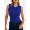 image:imageANRABESS Ribbed Tank Tops for Women Ruffle Style  Crew Neck Sleeveless Sweater Vest Business Casual Cute Shirts Comfort Breathable SkinFriendly OutfitsRoyal Blue