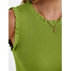 image:imageANRABESS Ribbed Tank Tops for Women Ruffle Style  Crew Neck Sleeveless Sweater Vest Business Casual Cute Shirts Comfort Breathable SkinFriendly OutfitsGrass