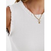 image:imageANRABESS Ribbed Tank Tops for Women Ruffle Style  Crew Neck Sleeveless Sweater Vest Business Casual Cute Shirts Comfort Breathable SkinFriendly OutfitsWhite