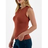 image:imageANRABESS Ribbed Tank Tops for Women Ruffle Style  Crew Neck Sleeveless Sweater Vest Business Casual Cute Shirts Comfort Breathable SkinFriendly OutfitsRust