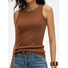 image:imageANRABESS Sleeveless Sweater Tops for Women 2026 Summer Dressy Tank Top Business Casual Outfits Work Shirts Fashion ClothingDark Caramel