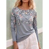 image:imageANRABESS Womens Boat Neck Tops Long Sleeve Shirts  Soft Stretchy Comfort FabricStripedamp FloralDaily Work Going Out TravelDressy CasualFall Winter Outfits ClothesGrey White Floral