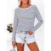 image:imageANRABESS Womens Boat Neck Tops Long Sleeve Shirts  Soft Stretchy Comfort FabricStripedamp FloralDaily Work Going Out TravelDressy CasualFall Winter Outfits ClothesNavy Blue Stripe