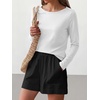 image:imageANRABESS Womens Boat Neck Tops Long Sleeve Shirts  Soft Stretchy Comfort FabricStripedamp FloralDaily Work Going Out TravelDressy CasualFall Winter Outfits ClothesWhite