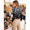 image:imageANRABESS Womens Boat Neck Tops Long Sleeve Shirts  Soft Stretchy Comfort FabricStripedamp FloralDaily Work Going Out TravelDressy CasualFall Winter Outfits ClothesBlcak White Leaf