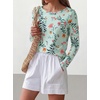 image:imageANRABESS Womens Boat Neck Tops Long Sleeve Shirts  Soft Stretchy Comfort FabricStripedamp FloralDaily Work Going Out TravelDressy CasualFall Winter Outfits ClothesGreen Pink Floral