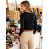 image:imageANRABESS Womens Boat Neck Tops Long Sleeve Shirts  Soft Stretchy Comfort FabricStripedamp FloralDaily Work Going Out TravelDressy CasualFall Winter Outfits ClothesBlack