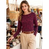 image:imageANRABESS Womens Boat Neck Tops Long Sleeve Shirts  Soft Stretchy Comfort FabricStripedamp FloralDaily Work Going Out TravelDressy CasualFall Winter Outfits ClothesWine Black Floral