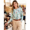 image:imageANRABESS Womens Boat Neck Tops Long Sleeve Shirts  Soft Stretchy Comfort FabricStripedamp FloralDaily Work Going Out TravelDressy CasualFall Winter Outfits ClothesGreen Pink Floral