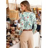 image:imageANRABESS Womens Boat Neck Tops Long Sleeve Shirts  Soft Stretchy Comfort FabricStripedamp FloralDaily Work Going Out TravelDressy CasualFall Winter Outfits ClothesGreen Pink Floral