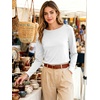 image:imageANRABESS Womens Boat Neck Tops Long Sleeve Shirts  Soft Stretchy Comfort FabricStripedamp FloralDaily Work Going Out TravelDressy CasualFall Winter Outfits ClothesWhite