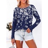 image:imageANRABESS Womens Boat Neck Tops Long Sleeve Shirts  Soft Stretchy Comfort FabricStripedamp FloralDaily Work Going Out TravelDressy CasualFall Winter Outfits ClothesNavy White Leaf