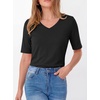 image:imageANRABESS Womens Half Sleeve Tops V Neck Shirts  Comfy Soft Basic Fit Tee Business Casual Work Daily Wear TShirts Summer Spring Trendy ClothesBlack