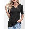 image:imageANRABESS Womens Half Sleeve Tops V Neck Shirts  Comfy Soft Basic Fit Tee Business Casual Work Daily Wear TShirts Summer Spring Trendy ClothesBlack