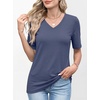 image:imageANRABESS Womens Half Sleeve Tops V Neck Shirts  Comfy Soft Basic Fit Tee Business Casual Work Daily Wear TShirts Summer Spring Trendy ClothesBlue Gray