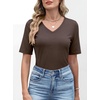 image:imageANRABESS Womens Half Sleeve Tops V Neck Shirts  Comfy Soft Basic Fit Tee Business Casual Work Daily Wear TShirts Summer Spring Trendy ClothesBrown