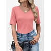 image:imageANRABESS Womens Half Sleeve Tops V Neck Shirts  Comfy Soft Basic Fit Tee Business Casual Work Daily Wear TShirts Summer Spring Trendy ClothesCoral