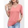 image:imageANRABESS Womens Half Sleeve Tops V Neck Shirts  Comfy Soft Basic Fit Tee Business Casual Work Daily Wear TShirts Summer Spring Trendy ClothesCoral