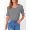image:imageANRABESS Womens Half Sleeve Tops V Neck Shirts  Comfy Soft Basic Fit Tee Business Casual Work Daily Wear TShirts Summer Spring Trendy ClothesDeep Gray