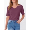 image:imageANRABESS Womens Half Sleeve Tops V Neck Shirts  Comfy Soft Basic Fit Tee Business Casual Work Daily Wear TShirts Summer Spring Trendy ClothesDeep Purple