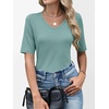image:imageANRABESS Womens Half Sleeve Tops V Neck Shirts  Comfy Soft Basic Fit Tee Business Casual Work Daily Wear TShirts Summer Spring Trendy ClothesGray Green