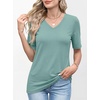 image:imageANRABESS Womens Half Sleeve Tops V Neck Shirts  Comfy Soft Basic Fit Tee Business Casual Work Daily Wear TShirts Summer Spring Trendy ClothesGray Green