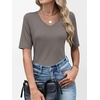 image:imageANRABESS Womens Half Sleeve Tops V Neck Shirts  Comfy Soft Basic Fit Tee Business Casual Work Daily Wear TShirts Summer Spring Trendy ClothesGray Taupe