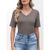 image:imageANRABESS Womens Half Sleeve Tops V Neck Shirts  Comfy Soft Basic Fit Tee Business Casual Work Daily Wear TShirts Summer Spring Trendy ClothesGray Taupe