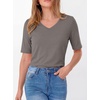 image:imageANRABESS Womens Half Sleeve Tops V Neck Shirts  Comfy Soft Basic Fit Tee Business Casual Work Daily Wear TShirts Summer Spring Trendy ClothesGray Taupe