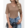 image:imageANRABESS Womens Half Sleeve Tops V Neck Shirts  Comfy Soft Basic Fit Tee Business Casual Work Daily Wear TShirts Summer Spring Trendy ClothesLlight Khaki
