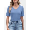 image:imageANRABESS Womens Half Sleeve Tops V Neck Shirts  Comfy Soft Basic Fit Tee Business Casual Work Daily Wear TShirts Summer Spring Trendy ClothesSky Blue