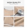 image:imageANRABESS Womens Long Sleeve Shirts Built in Bra Double Lined Top  Slim Fit Crew Neck Basic Tee Soft Comfy Breathable Casual Wear Going Out Travel Daily Spring Fall Layer Trendy OutfitsLight Khaki
