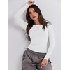 image:imageANRABESS Womens Long Sleeve Shirts Built in Bra Double Lined Top  Slim Fit Crew Neck Basic Tee Soft Comfy Breathable Casual Wear Going Out Travel Daily Spring Fall Layer Trendy OutfitsWhite